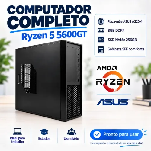 PC Completo Ryzen 5 5600GT 8GB 256GB SSD NVMe
