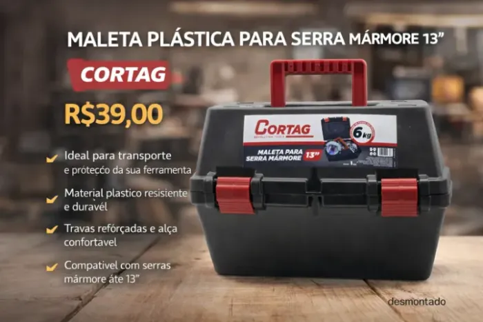 Maleta Plástica Para Serra Mármore Cortag 