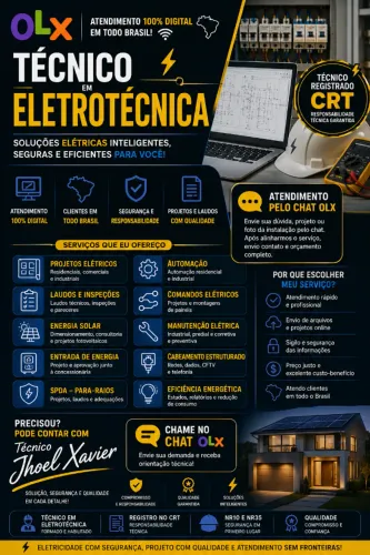 TÉCNICO EM ELETROTÉCNICA ? ATENDIMENTO DIGITAL EM TODO BRASIL