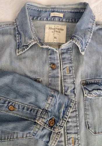 Camisa jeans masculina Abercrombie & Fitch g