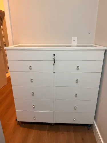Cômoda com porta joias Mdf branca 