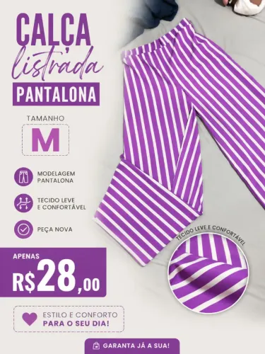 CALÇA LISTRADA NOVA