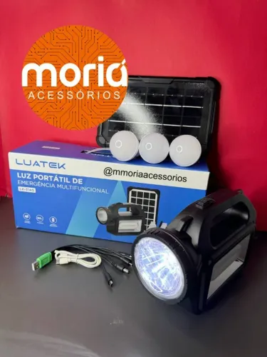 Lanterna Luminária Solar Portátil De Emergência Recarregável