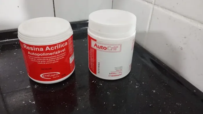 Resina auto para Prótese rosa e incolor 