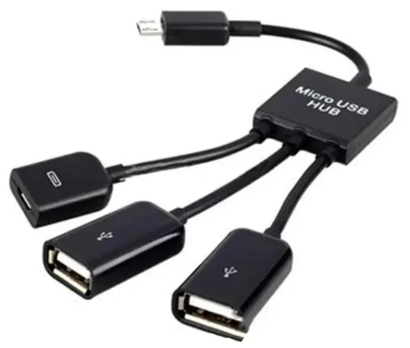 Cabo USB OTG 3 em 1 Tipo C / Fêmea Multifuncional