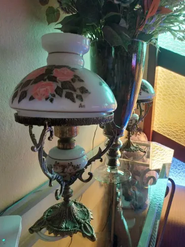 Par de abajur vintage de bronze
