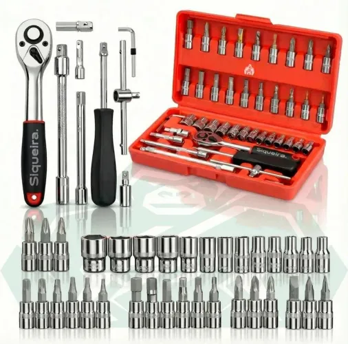 Jogo de chave soquete com catraca 