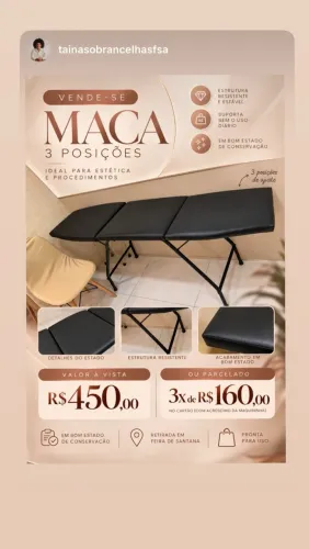 Vendo maca 3 posições