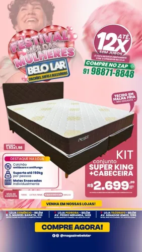 Kit conjunto super king + cabeceira