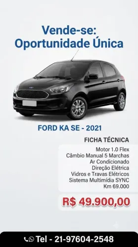 Ford KA 1.0 Se/se Plus Tivct Flex 5P 2021