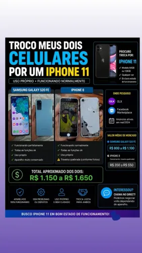 Troco celulares 