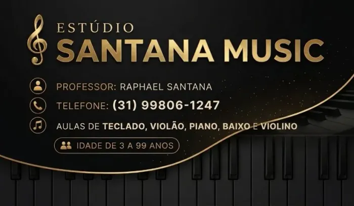 Aulas de Piano, Teclado, Violino, Baixo e Violão!