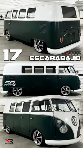 Rodas aro 17 Escarabajo preta com diamantado Volkswagen Kombi 5x205 novas
