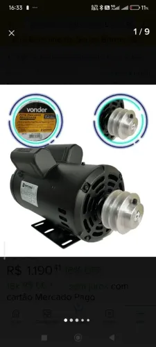 Vendo motor elétrico mono 2 cv