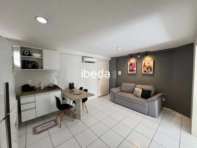 ibeda - Apartamento Mobiliado à Venda em Ponta Negra, Natal/RN Sala, suíte, lav.