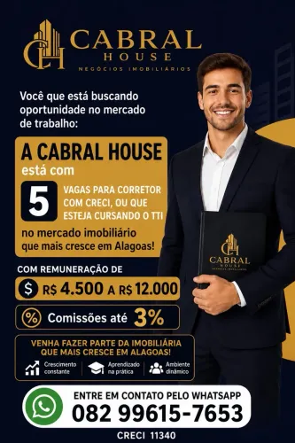 Vagas para Corretores de Imóveis na Cabral House
