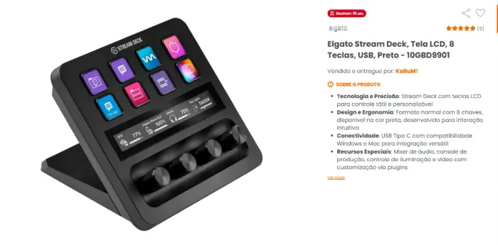 Elgato Stream Deck + Plus Preto em estado de novo na caixa com garantia de 2 anos!