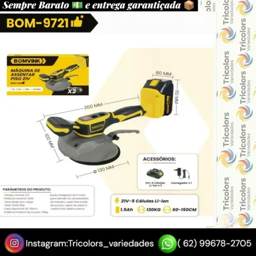 Máquina de assentar pisos 21v bom9721<br>375,00