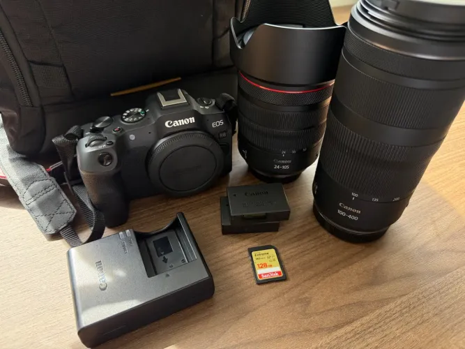 Canon EOS R8 + RF 24-105 F4 L + RF 100-400 | Kit Completo Câmera Full Frame e lentes