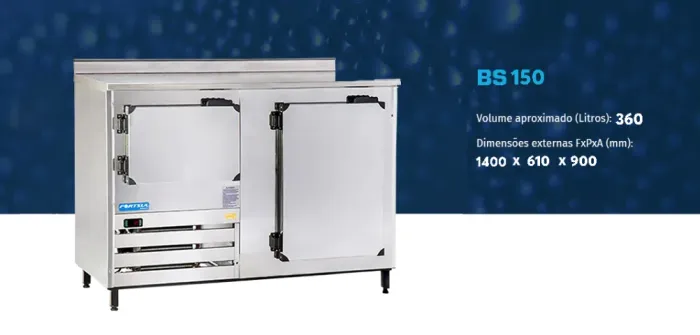 BALCÃO DE SERVIÇO REFRIGERADO FORTSUL - 2 PORTAS 360 LITROS | 220V | INOX R$ 6.399