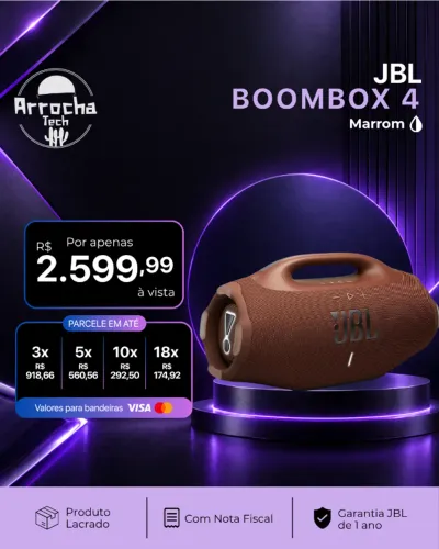 JBL - Caixa de Som Boombox 4 Marrom - Lacrado - Com NF - Garantia JBL de 1 ano