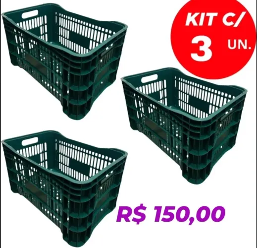 3 caixas plásticas multiuso