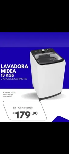 LAVADORA MIDEA 13 KGS 2 ANOS DE GARANTIA 