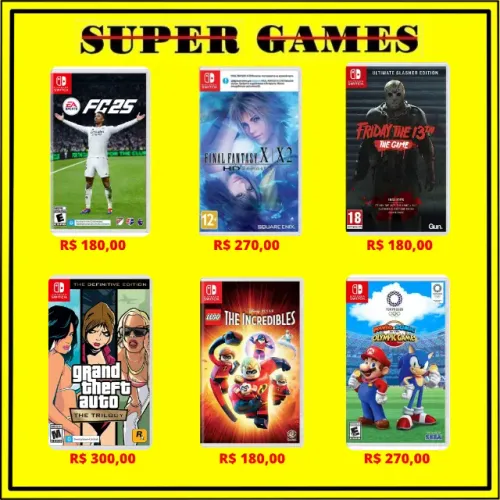Jogos SWITCH em até 6x sem juros, Loja física desde 2004, Próximo ao Metrô.