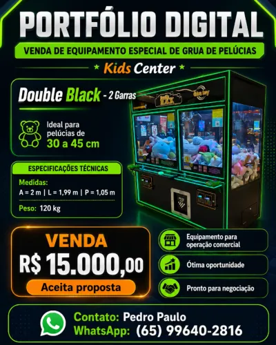 Grua de Pelúcias Double Black - Pelúcias de 30 a 45 cm