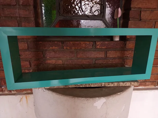 Nicho de parede MDF laqueado Verde retangular 