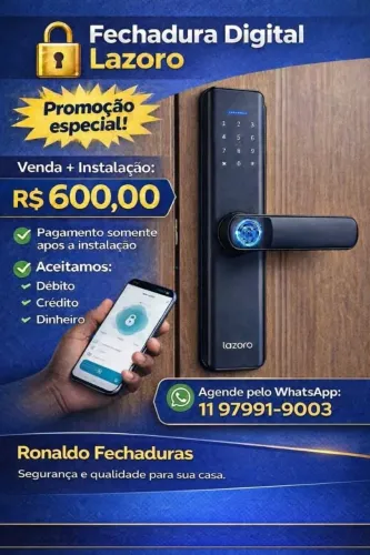 Fechadura digital Lazoro com aplicativo