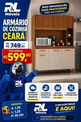 Armário De Cozinha Ceará Na Promoção/Entrega É Montagem Disponível 