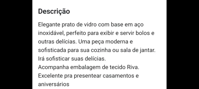 Vendo prato para bolo novo