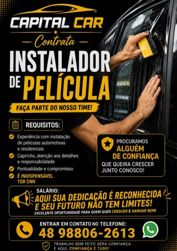 VAGA PARA INSTALADOR DE PELÍCULA