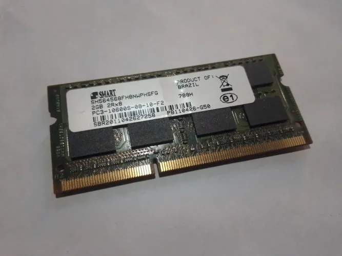 Memória RAM Notebook SMART2GB DDR3 1333MHz PC3-10600S.