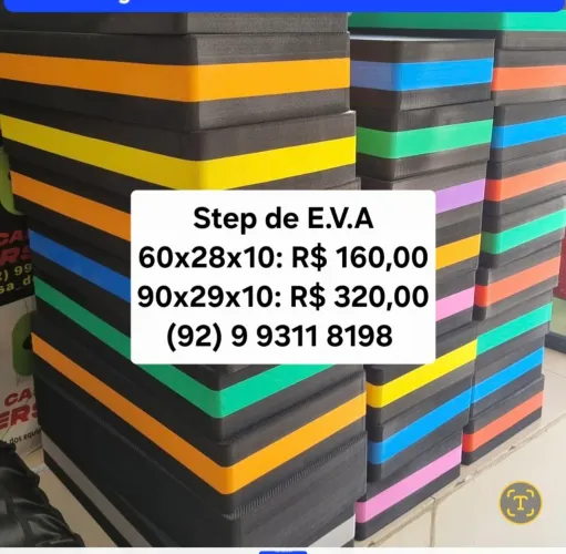 Step de E.V.A e Step de Madeira, revestido de E.V.A