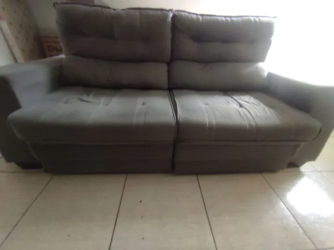 Sofá 4 lugares Linoforte Assento Retrátil