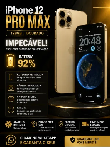 iPhone 12 Pro Max 128 - 92% de bateria