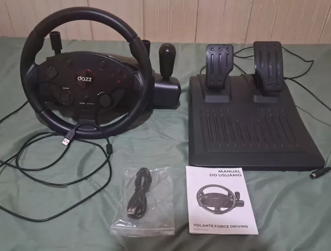 Volante Dazz Force Driving T6 Semi-Novo + Pedais + Câmbio