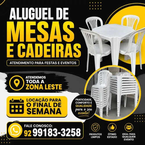 Aluguel de mesas e cadeiras