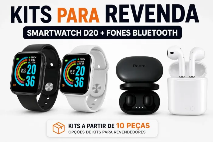 KITS PARA REVENDA SMARTWATCH D20 E FONES BLUETOOTH | LUCRO DE ATÉ 100% | ATACADO