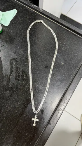 Corrente prata elo duplo