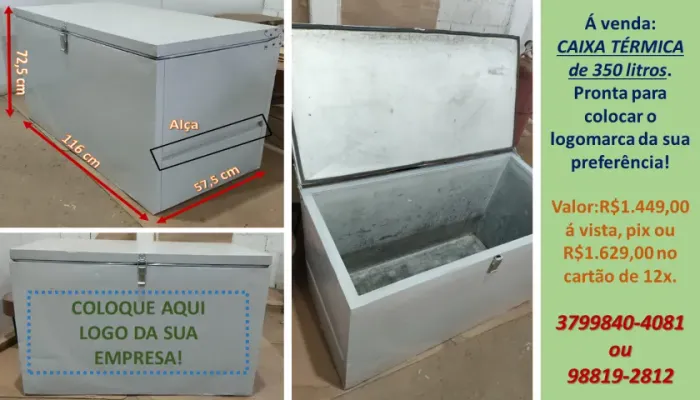 Caixa térmica de 350 litros