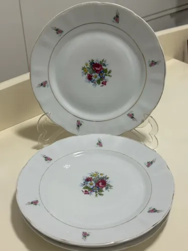 ANTIGOS PRATOS RASOS PORCELANA BARÃO DO RIO BRANCO- 4 UNIDADES