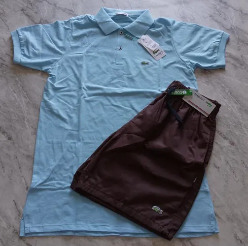conjunto short e blusa gola polo