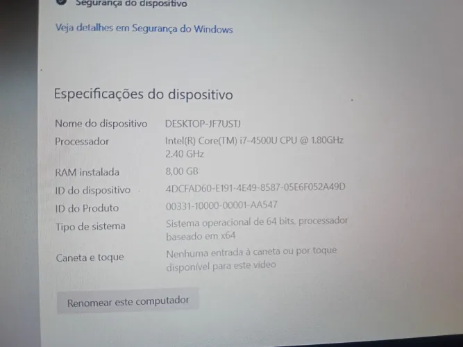 Notebook Dell i7 4ª geração 