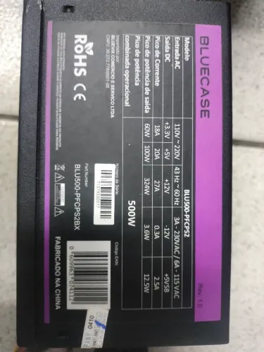 Fonte ATX 500w  PFC ativo 