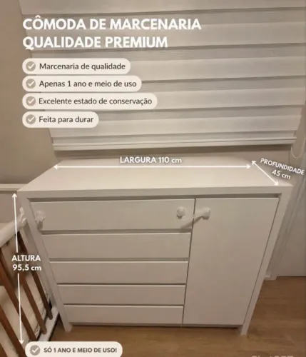 Cômoda de marcenaria qualidade premium 