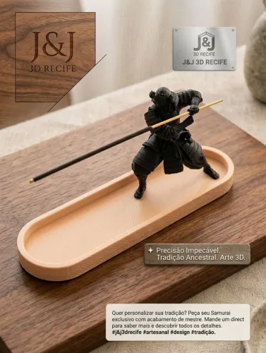Porta Incensos de samurai em 3D