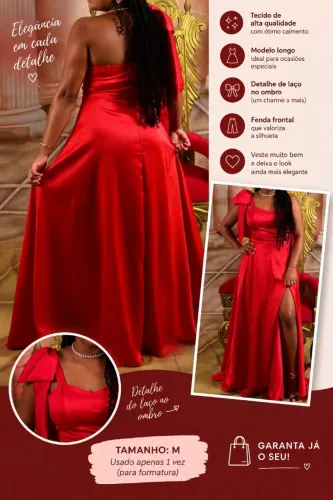Vestido longo vermelho, super elegante e sofisticado ?